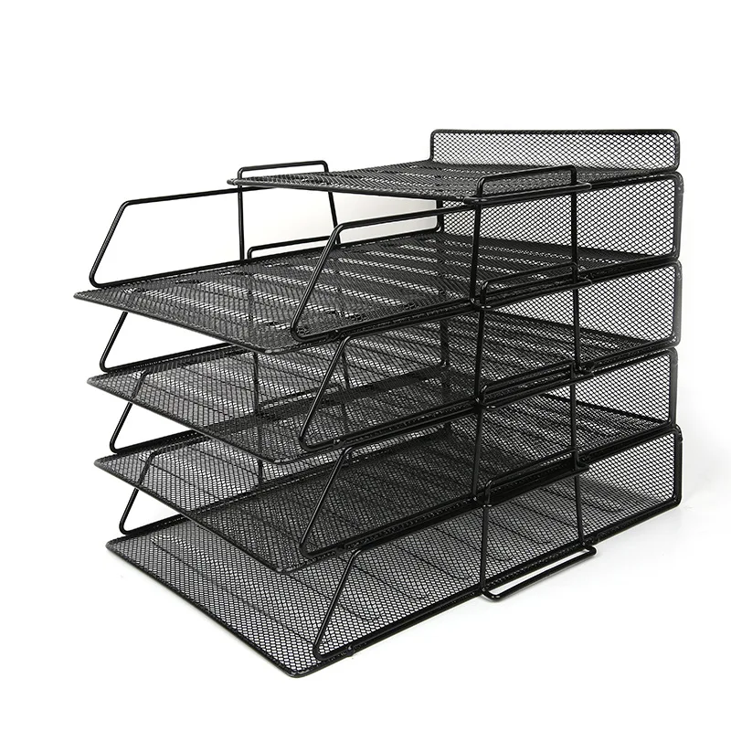office supplies mesh metal clear file desk organizer