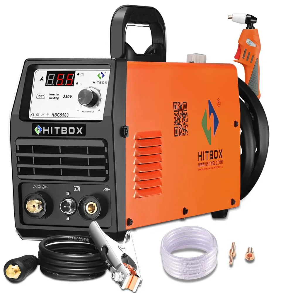 HITBOX 55Amp плазменный резак пилотный дуговой плазменной резки 220 В цифровой портативный сварочный аппарат