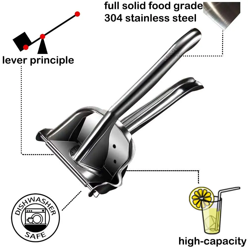 Real Stainless Steel Lemon Squeezer Citrus Juicer Hand Press Heavy Duty Manual Squeeze Juice Extractor Maker