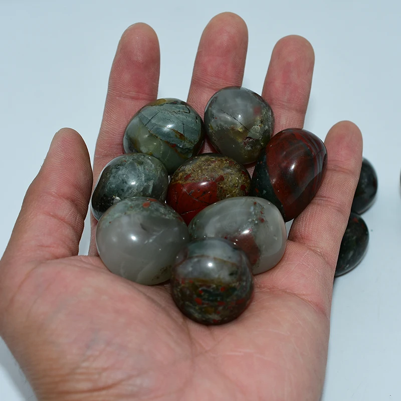 Wholesale 20-30mm Natural African Blood Agate Tumbled Stone Feng Shui Style for Home Buddha Buddhism Decor