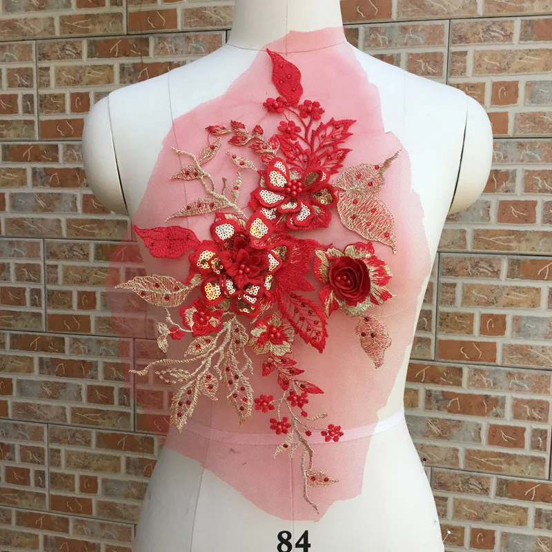 Hot Fashion Embroidery 3d Flower Lace Fabric Tulle Lace for Dress