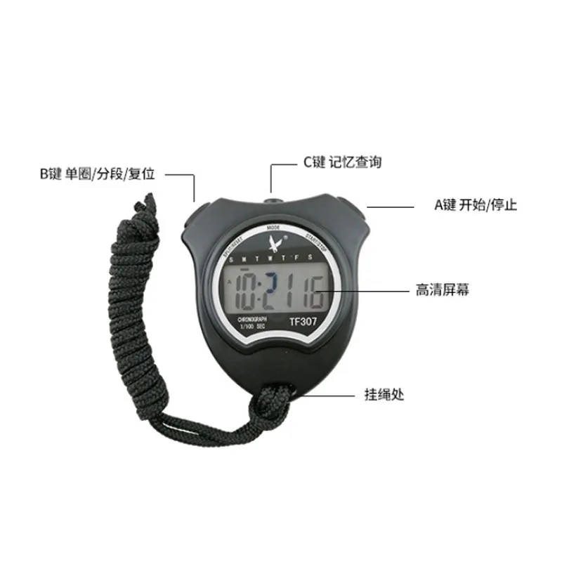 Digital Stopwatch Timer Large Display with Clock and Date Simple Stopwatches for Sports Coaches Running Swimming Kids Training
