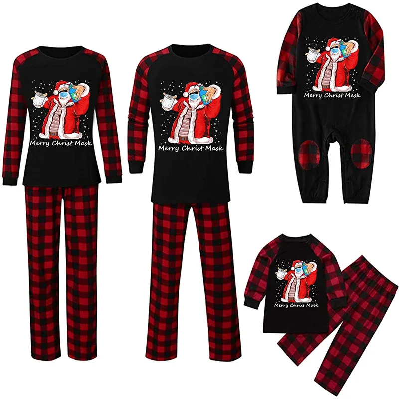 Wholesale Factory Supplier Christmas Sleepwear Pajamas Long Sleeve Cotton Parent-child Suit For Family