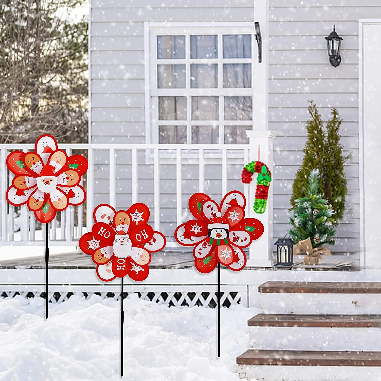 Beautiful Christmas wheel windmill Garden ornament  Lawn Pinwheels