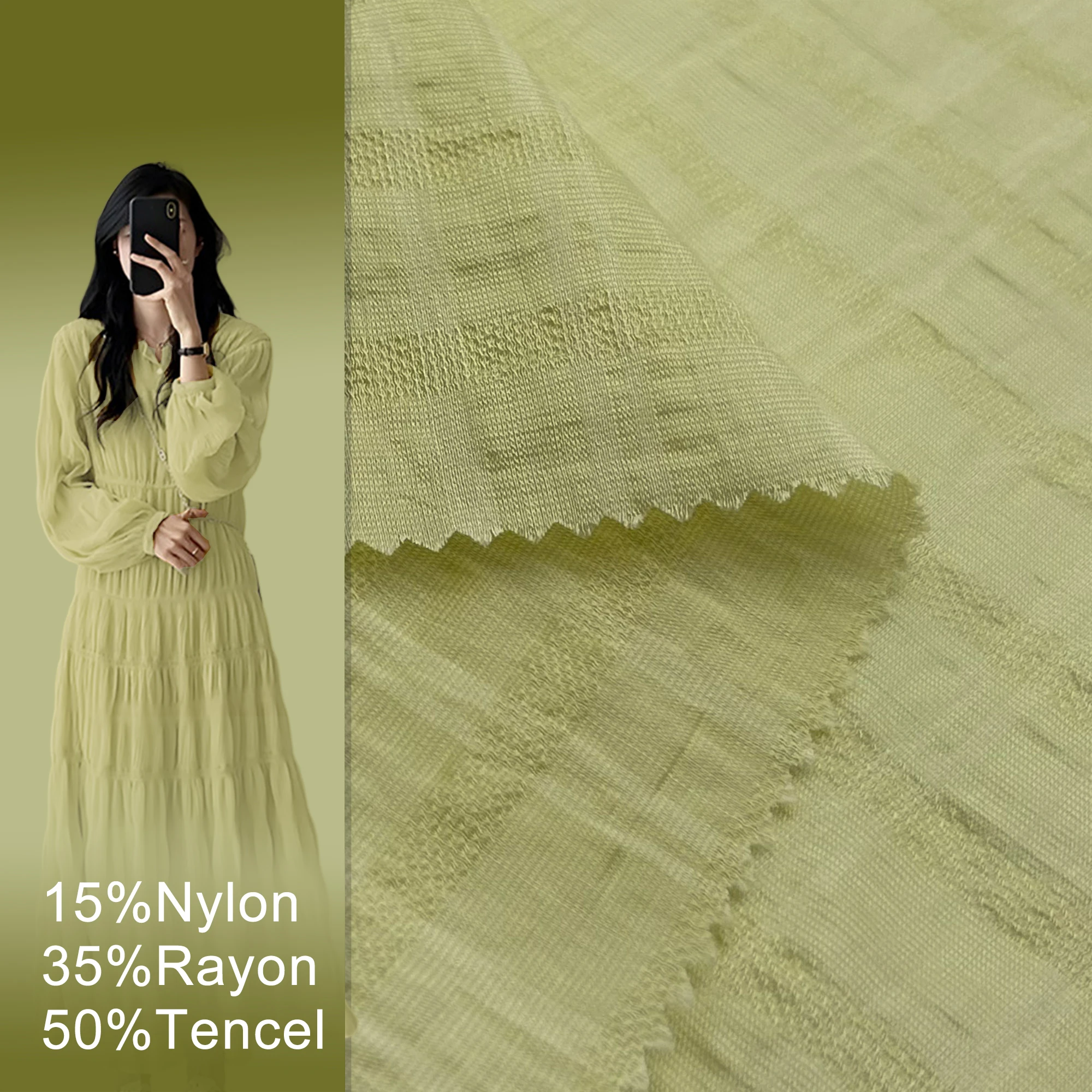 Pure chiffon fabric crinkle viscose fabric jacquard fabrics for clothing