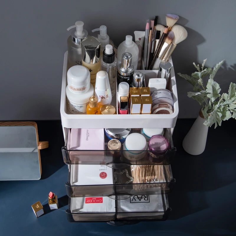 Factory Drop-Shipping Fast Dispatch Direct Multifunction Clear Plastic Desk Drawer Cosmetic Beauty Makeup Organizer Storage Box