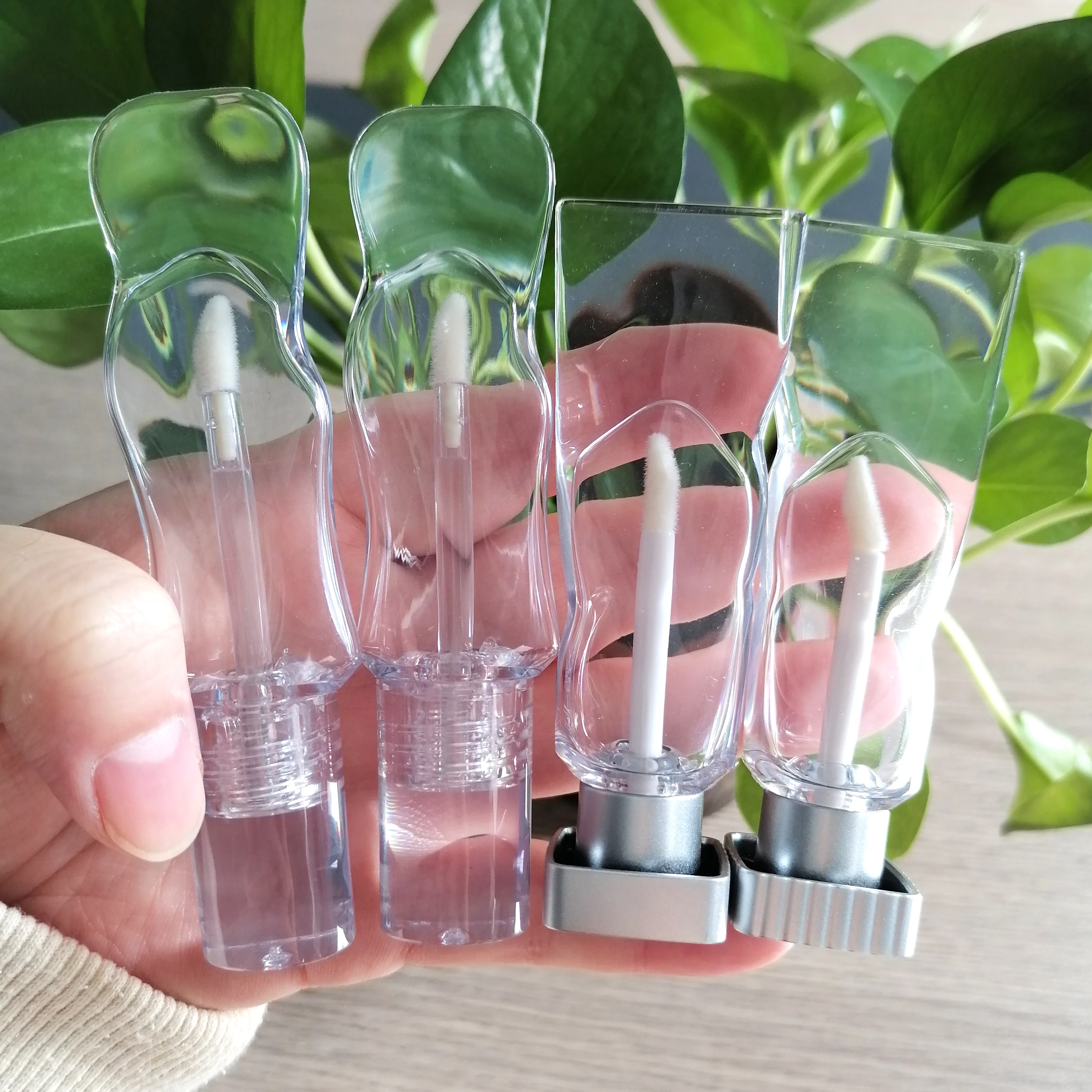Spot lip tint bottle 4ml 5ml ice cubes cute transparent PETG material empty custom lipgloss tubes unique lip gloss tube