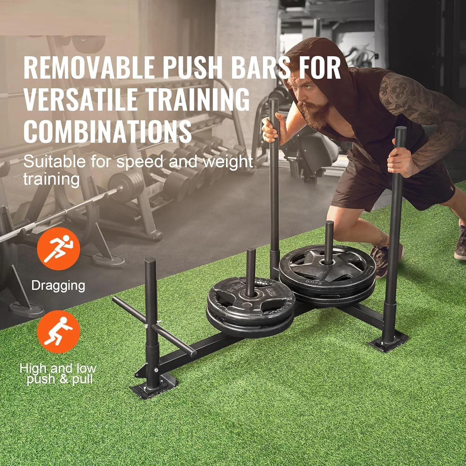 Weight Training Pull Sled Fitness Strength Speed Training Steel Power Sled Push Pull Gym Equipment Sled