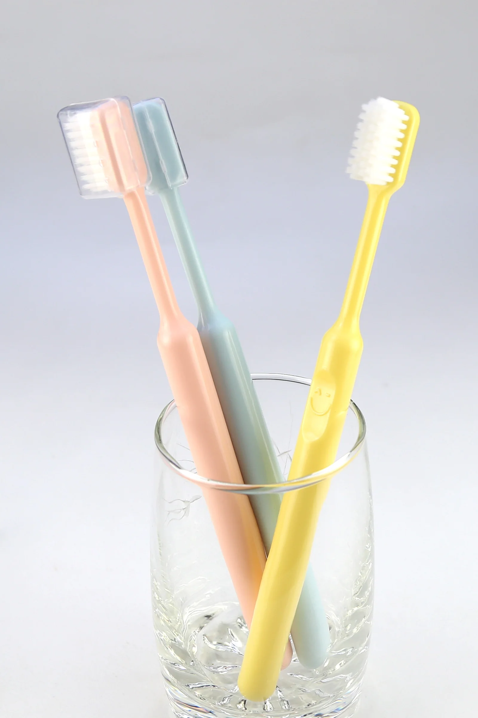 Super Soft PBT tapered Bristles 0.12mm Diameter  Adult Toothbrush 3packs Package for Sensitive Gums People