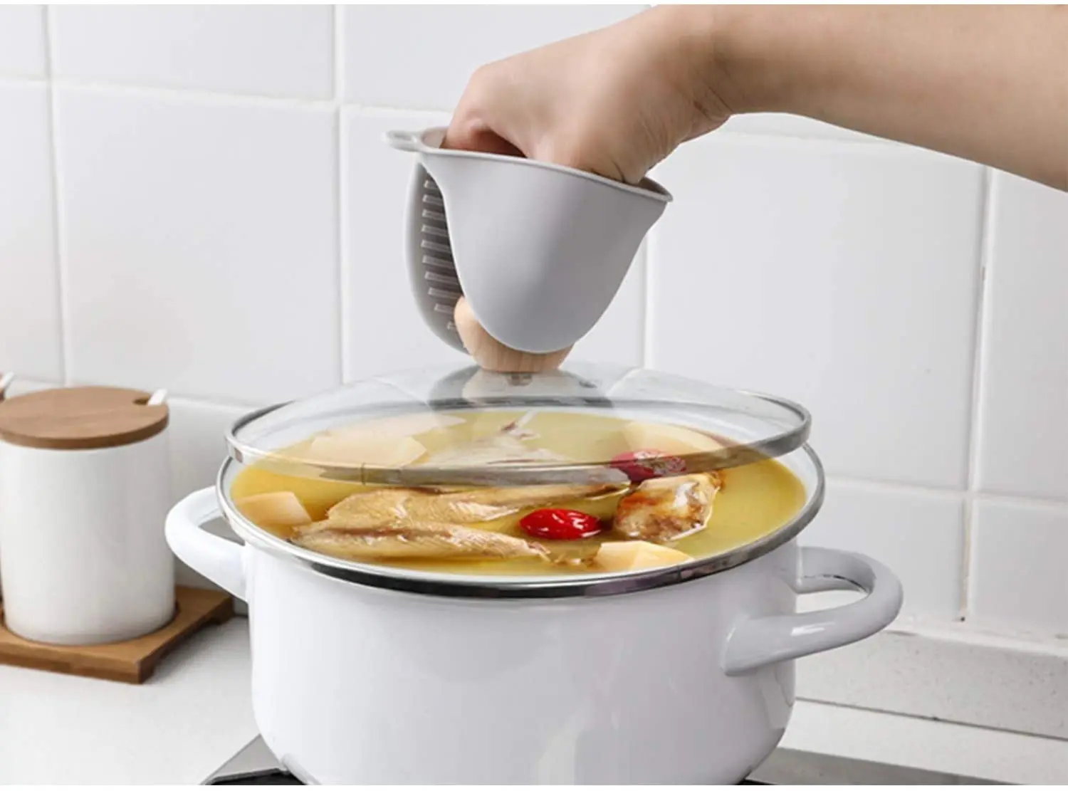 Clips Convenient Pot Holder Heat Resistant Home Cooking Plate Clamps Glue Pot Kitchen Anti-scald Insulated Silicone Hand