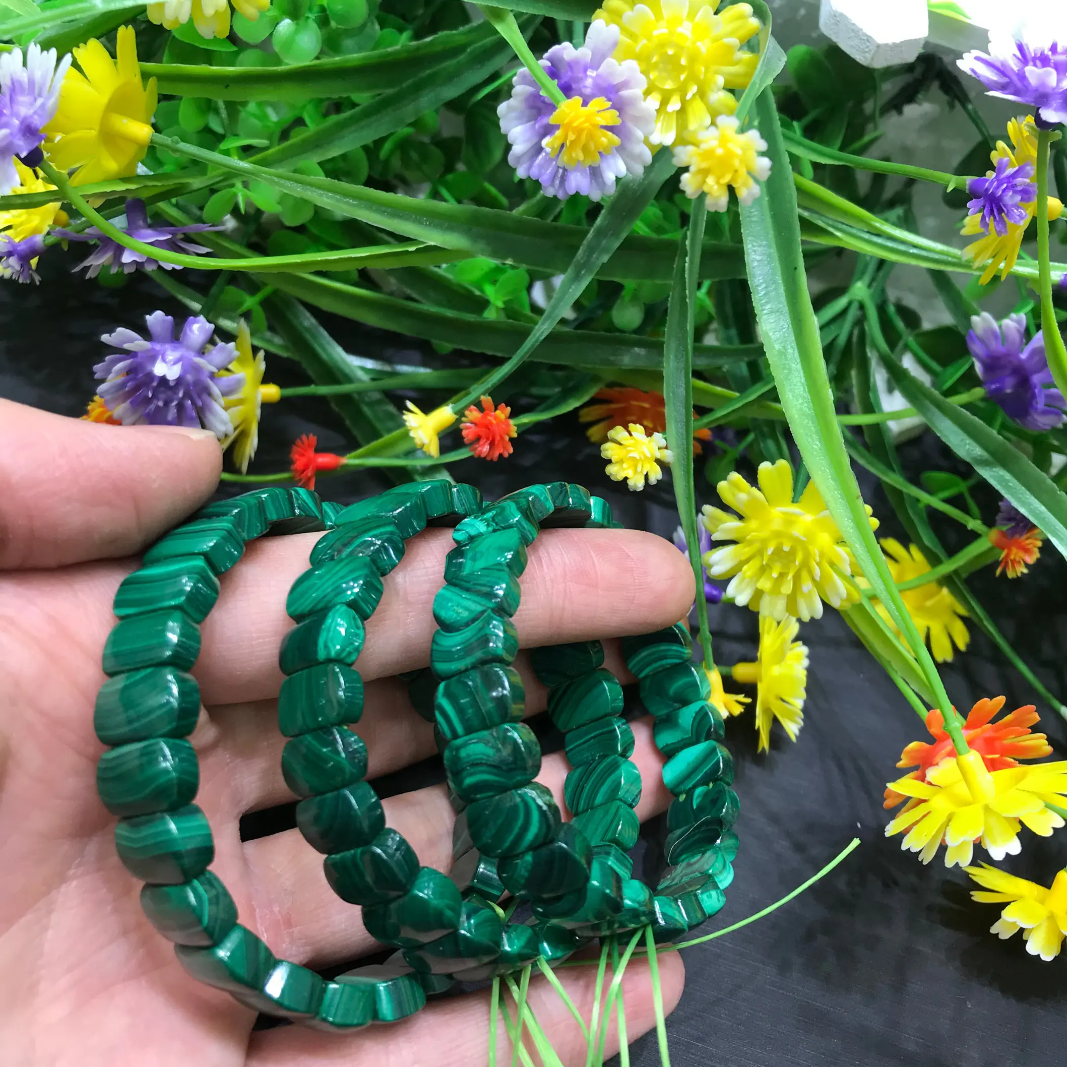 Natural High Quality Malachite Crystal Square Bracelet For Decoration
