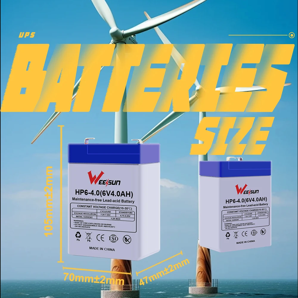 Rechargeable sealed lead acid battery 6V 4.5Ah Deep cycle battery 6v 5ah for emergency lights 3 fm 4 6v 4ah battery