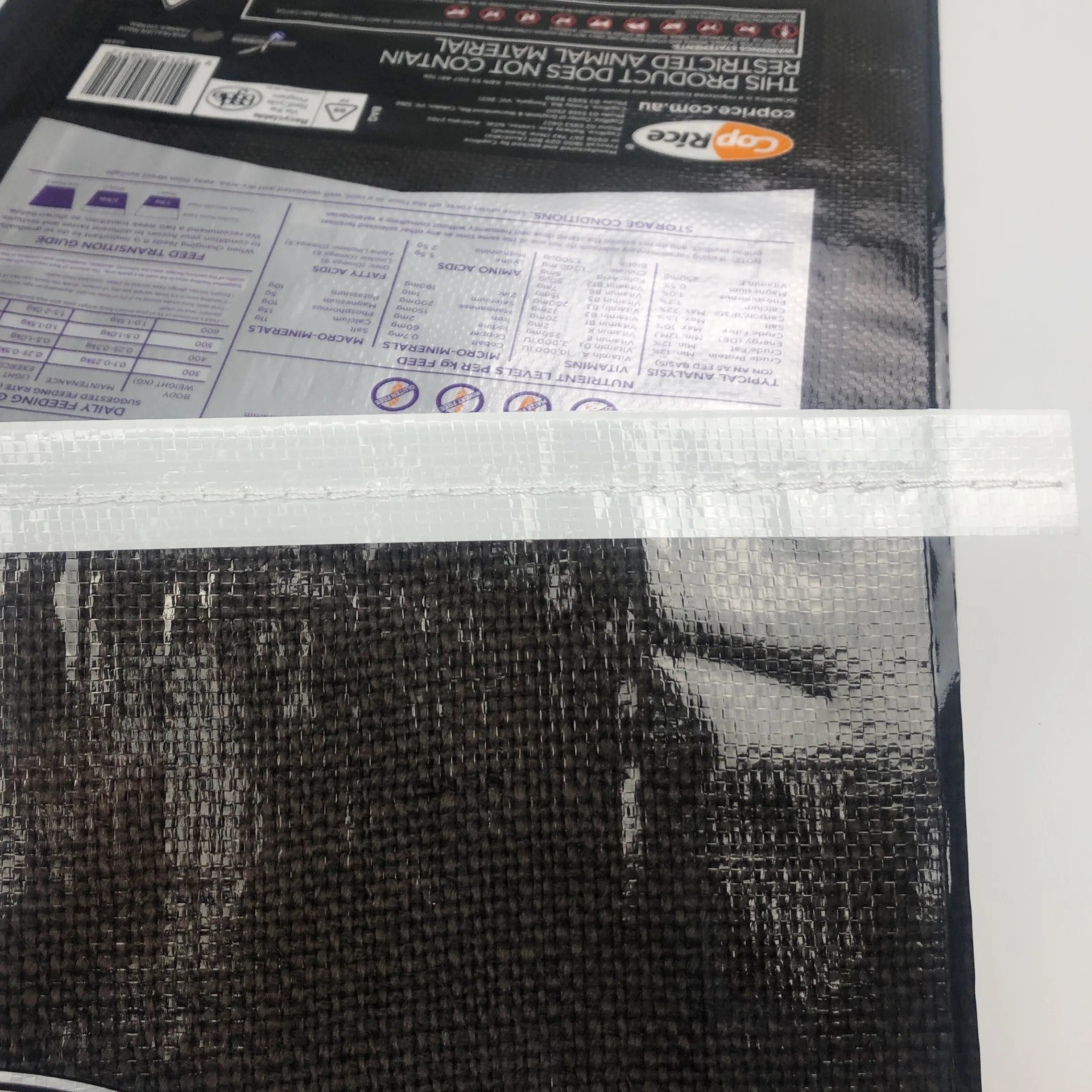 black pp color printing bopp laminated woven bags