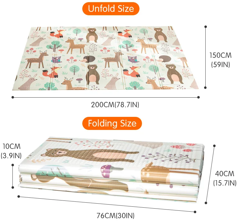 Складной мультяшный детский игровой коврик Xpe 200*180 см, детский коврик-пазл, детский коврик для скалолазания, детский коврик, детские игровые коврики