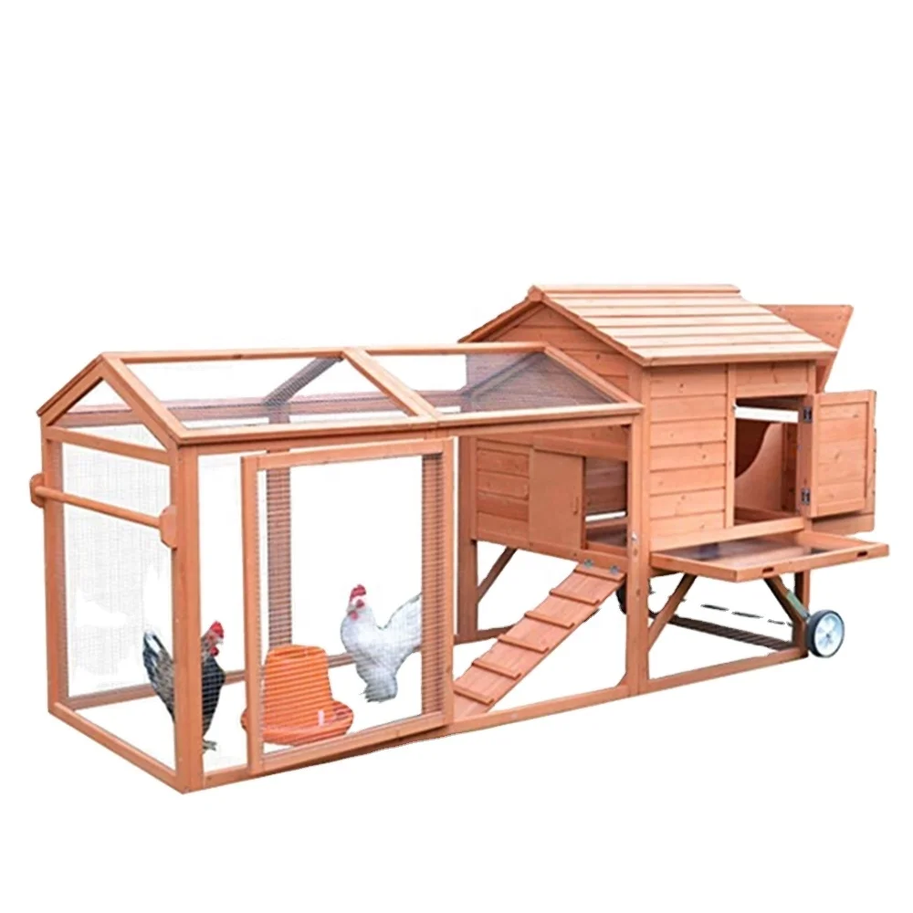 Classical large wooden chicken coop chicken hen house with wheels