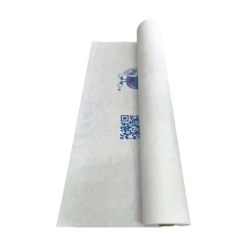 180g white painter felt white sticky felt mat blanket custom printed logo with PE film rolls in 1m width for floor protection