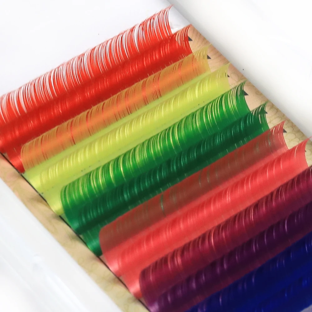 
lashes vendor for Korean silk colorful eyelash extensions Wholesale Prime Silk Lash Individual Eyelash Extensions 