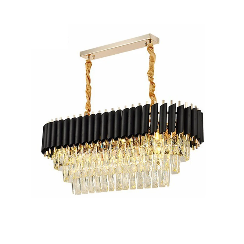 Home Decoration Set Series Theme Suite Hotel Apartment Full Set Of Crystal Chandelier 2022 New Black Gold Crystal Chandelier LED