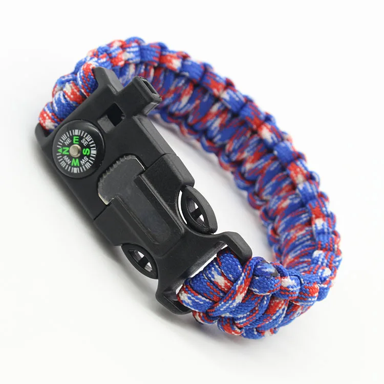 Hot sale tactical paracord bracelet 4 in 1 adventure tools survival accessories manufacturer