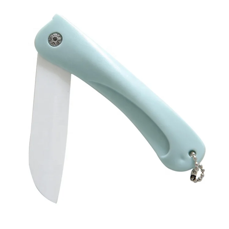 in stock  Candy color folding ceramic paring knife for kitchen accessories easy stock and easy carrying folding knife