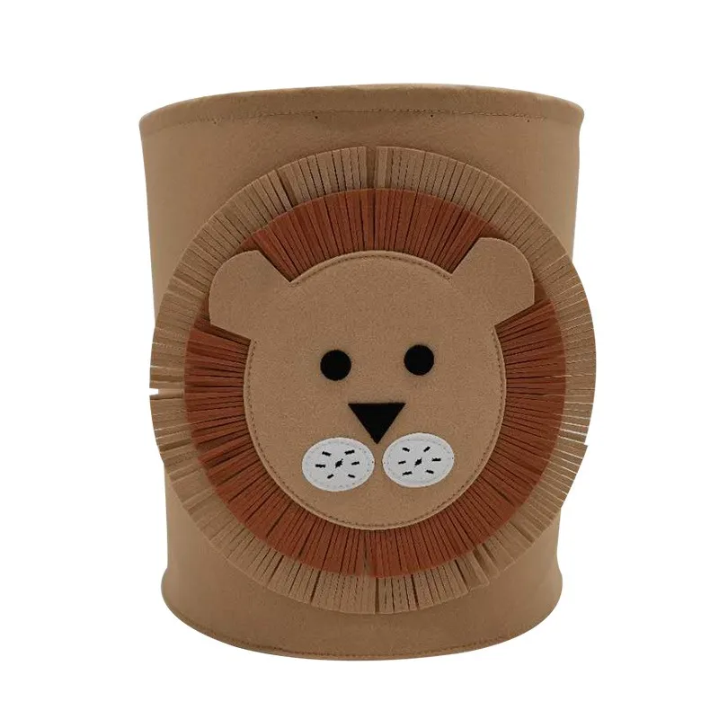 Felt Storage Bin Factory Supply Cute Cartoon Toys Storage Basket Dirty Clothes Miscellaneous Wool Felt Snack Storage Basket