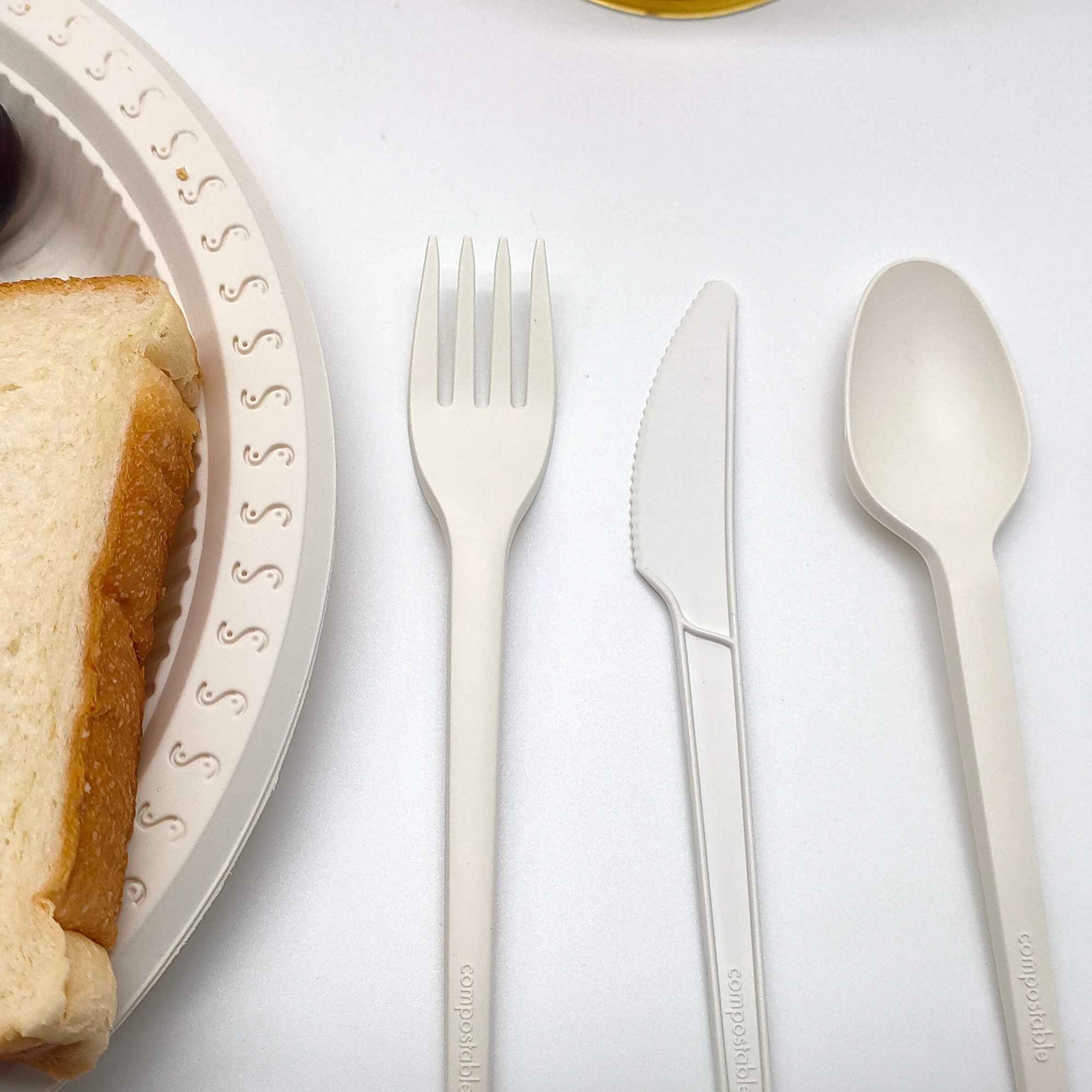 
Greenworks Plastic Cpla biodegradable cutlery,eating utensils environmentally friendly cutlery Spoon Wrapped dinnerware sets 