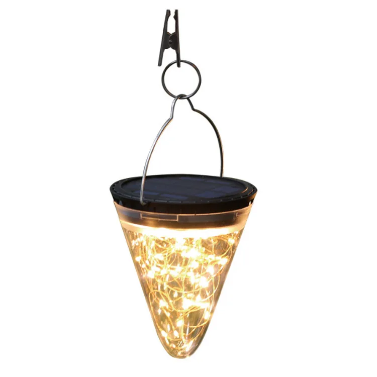 Factory Festival Outdoor Solar Cone-Shape Light Garden Patio Tree Decoration Lamp Lampara De Jardin Para Deco