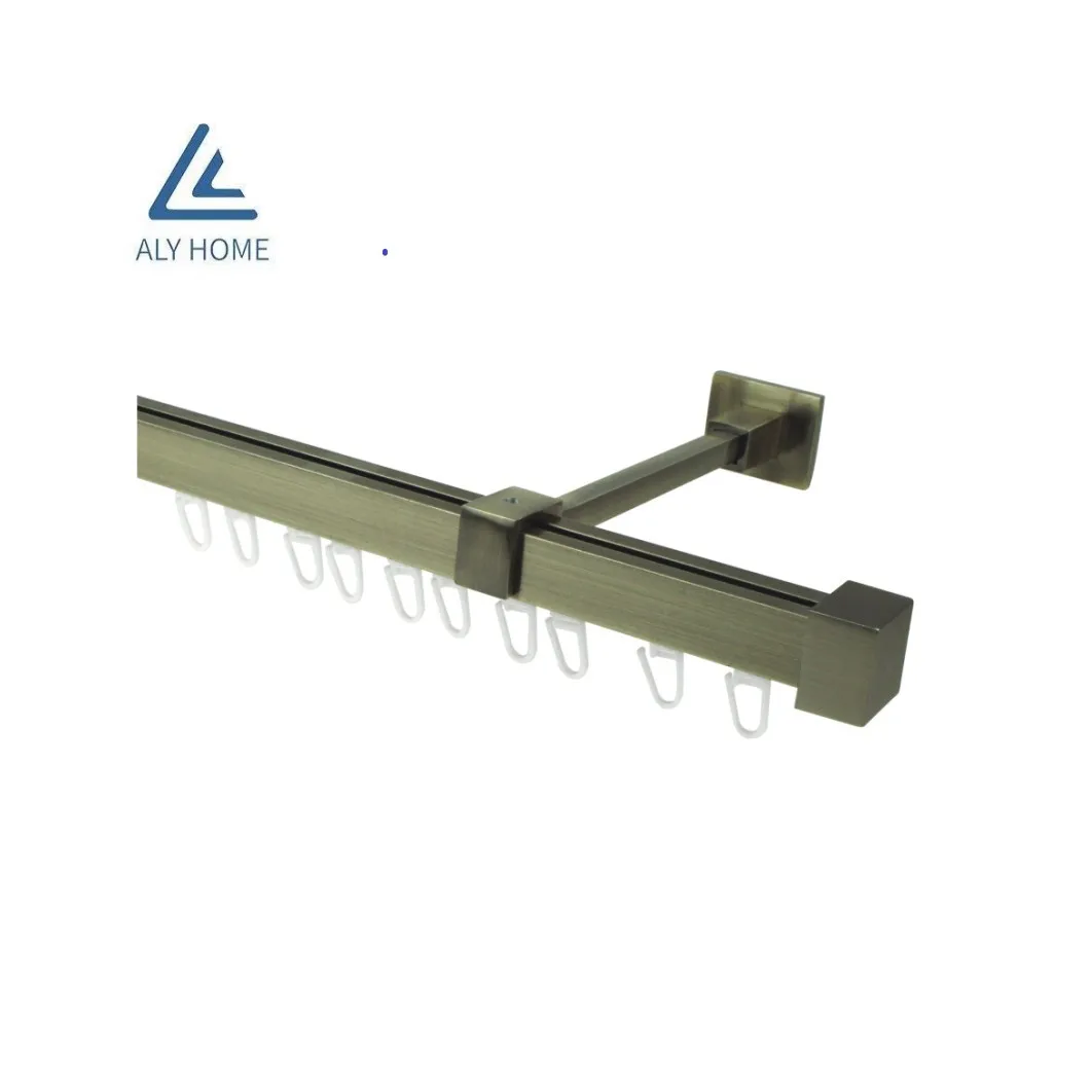 ALY HOME hot sales  aluminium alloy curtain  accessories double curtain track square curtain track