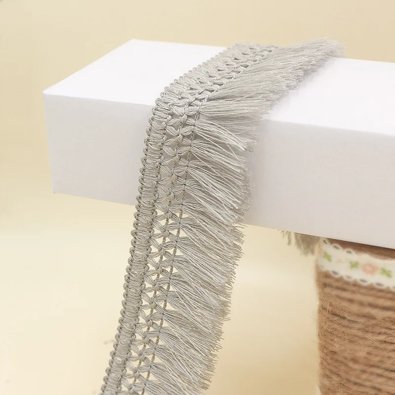 wholesale colorful High Quality 100% Cotton Tassel 4cm Wide Cotton Fringe Lace Trim Accessories sewing supplies
