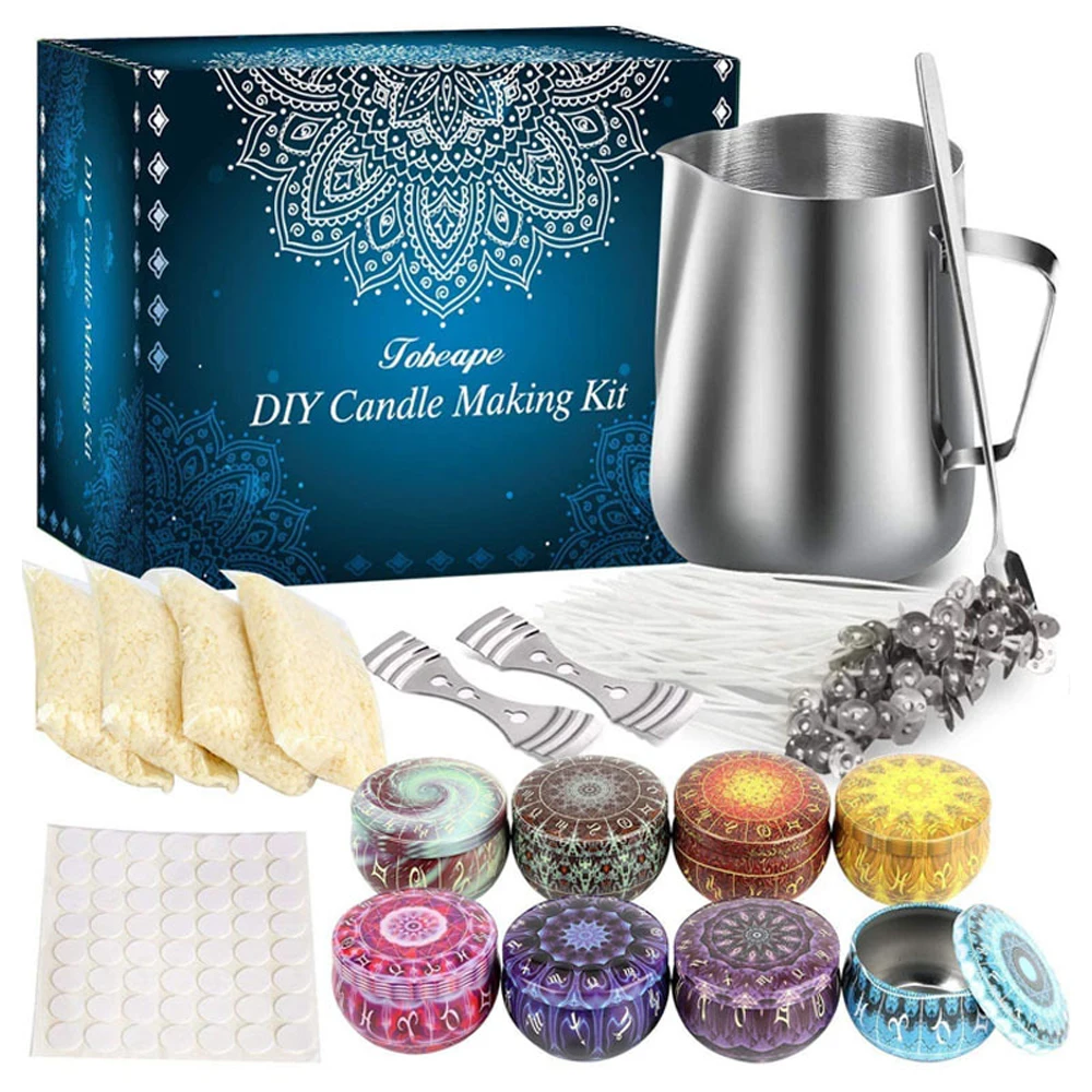  hot selling wholesale full beginners set complete supplies handmade natural organic diy scented bees wax kit candle