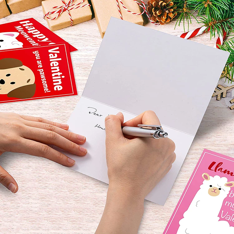 OEM design valentine greeting cards custom printing with envelope