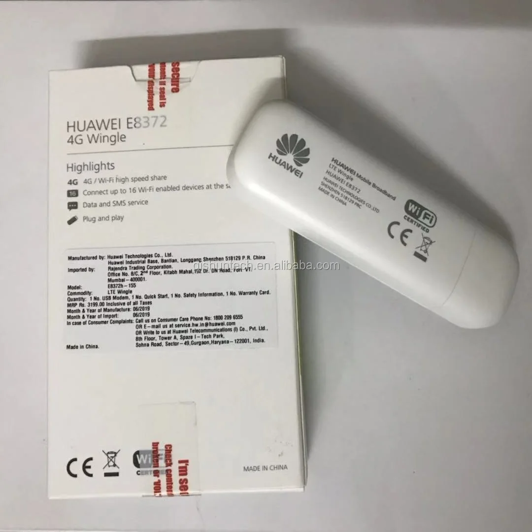 
Unlocked Huawei 150Mbps 4G USB wifi modem E8372,E8372h-155 E8372h-608 4G LTE USB Modem wifi dongle 