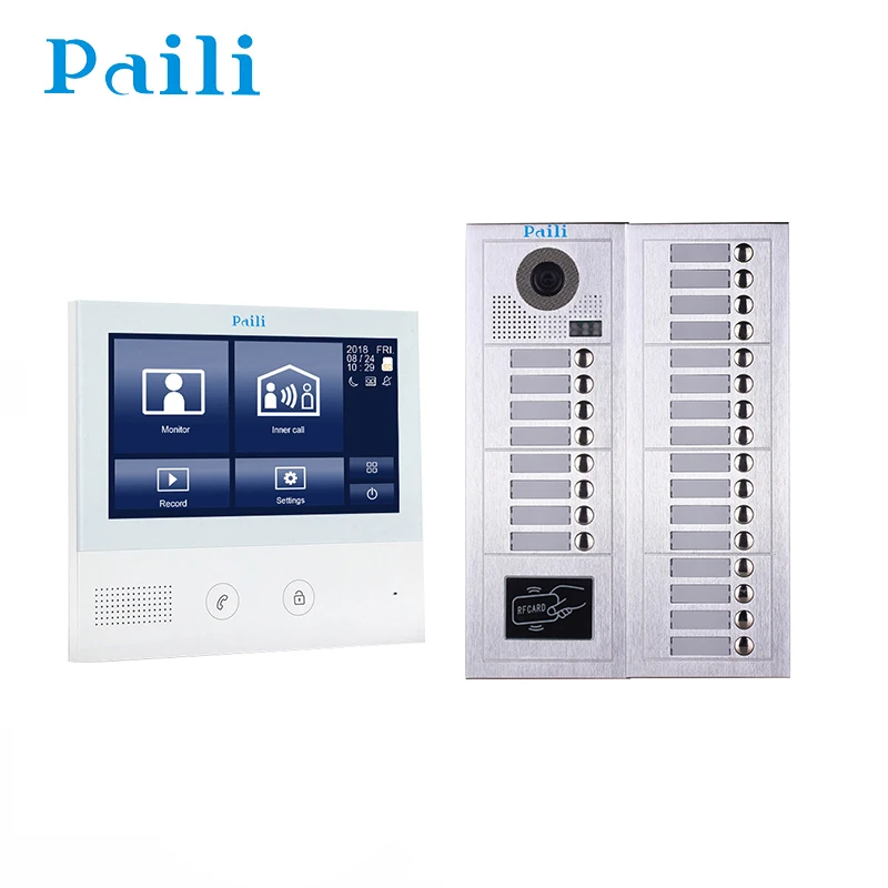 24Apartments 7 inch intercom security system ip based video door phone videophone
