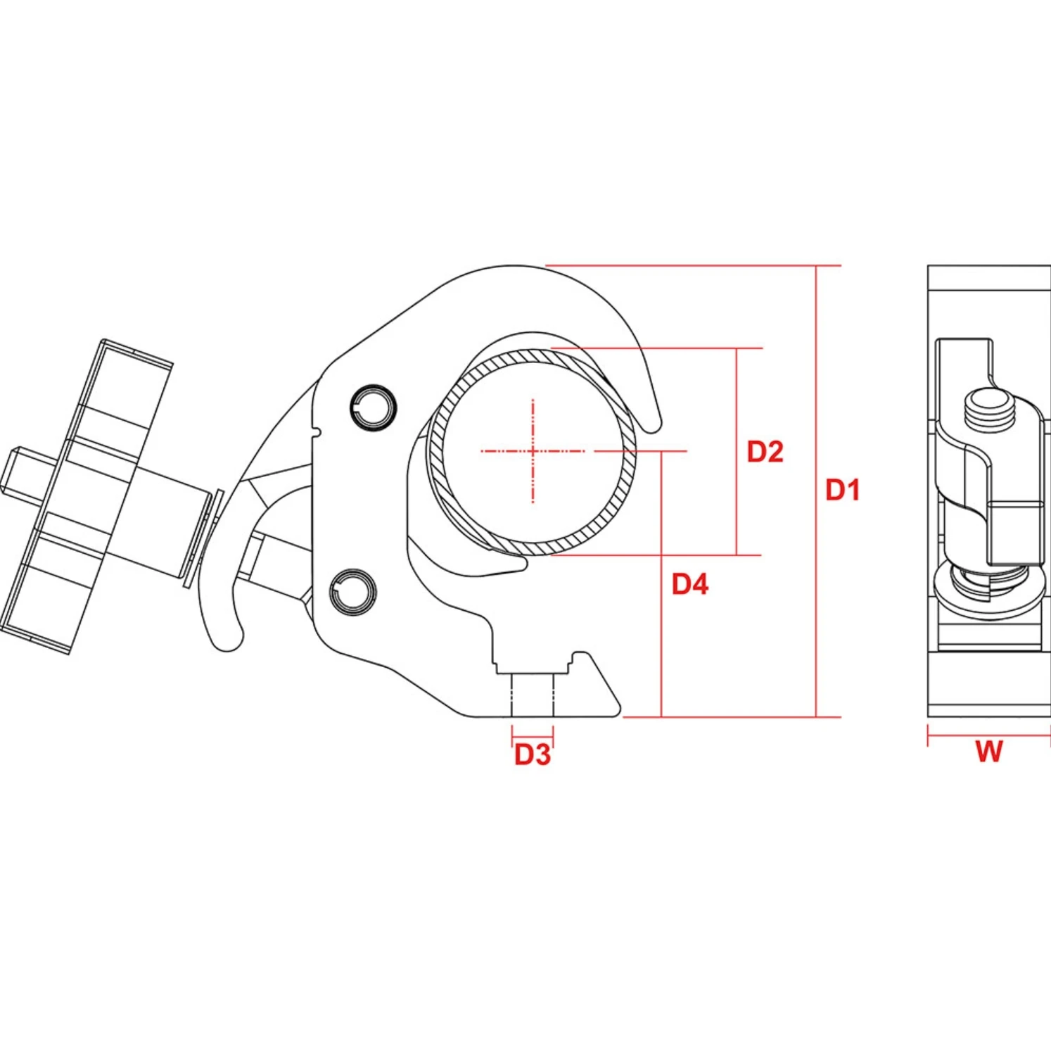 heavy duty truss display system accessories truss clamp hook aluminum stage Lighting tube pipe hose clamps