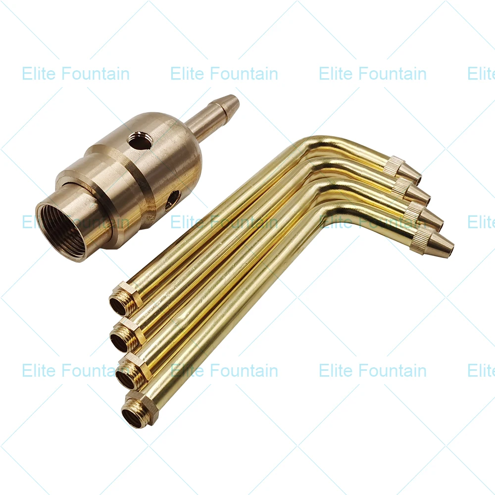 
4 Arms Rotary Water Fountain Nozzles for Outside Garden Fountain Accessories Brass Four-arms Rotary Fountain Nozzle 