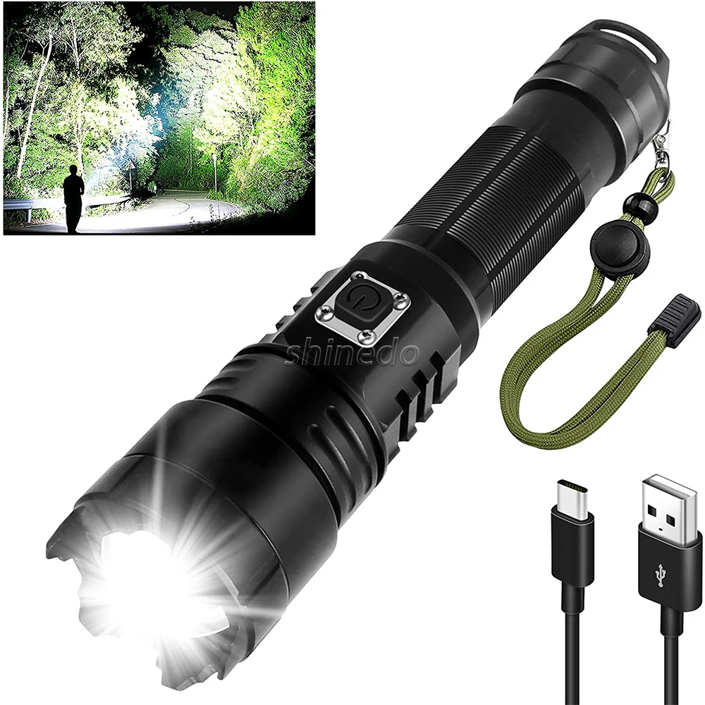 Zoom strobe remote control waterproof 5 mode mountain tactical emergency rechargeable flashlight