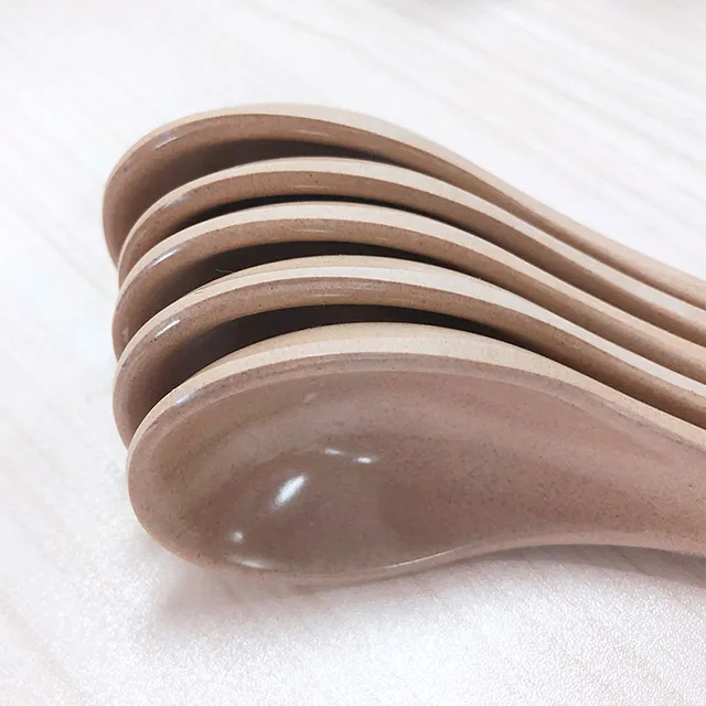 Custom bulk cheap biodegradable kids spoon edible rice spoon feeder cooking home kitchen serving spoon set utensils