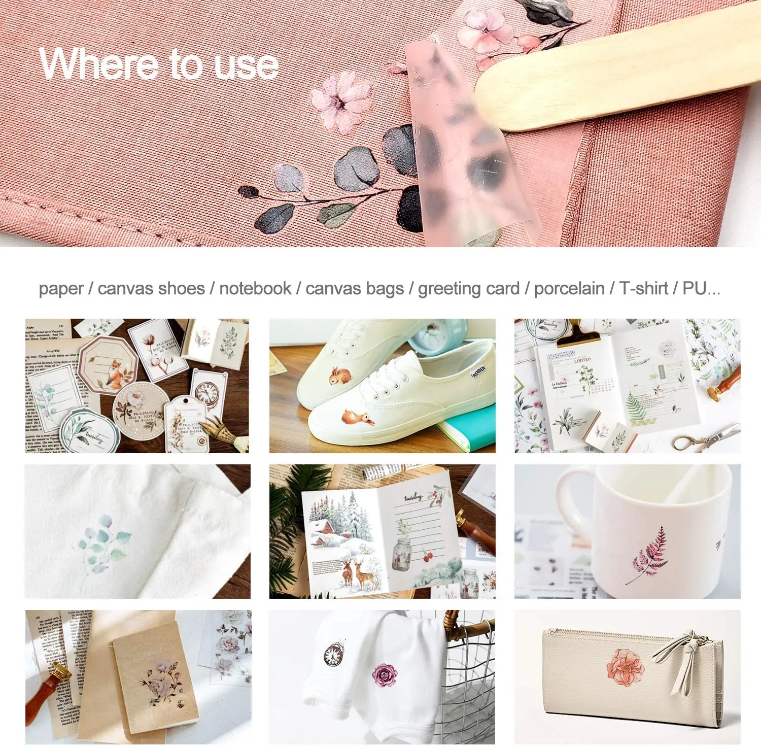 Rub On Transfer Sticker Scrapbook Jounal Stickers for Adult decals of Sewing Handicraft Decor for Card Making Diary Album DIY