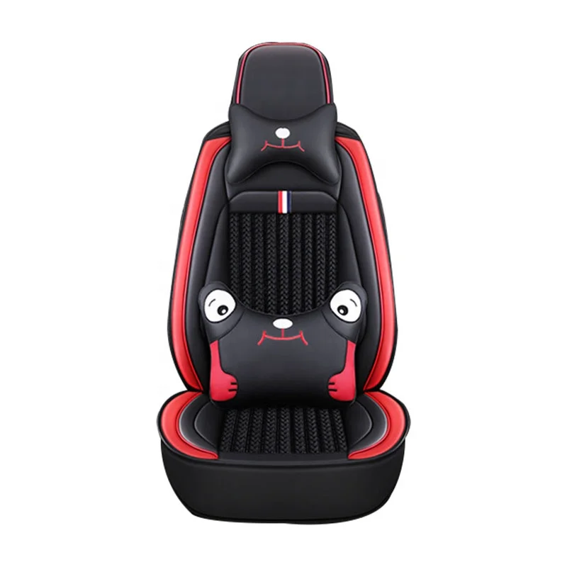 Универсальные аксессуары для интерьера автомобиля Воздухопроницаемый Шелковый чехол автомобильного сиденья набор мультяшных чехлов автомобильных