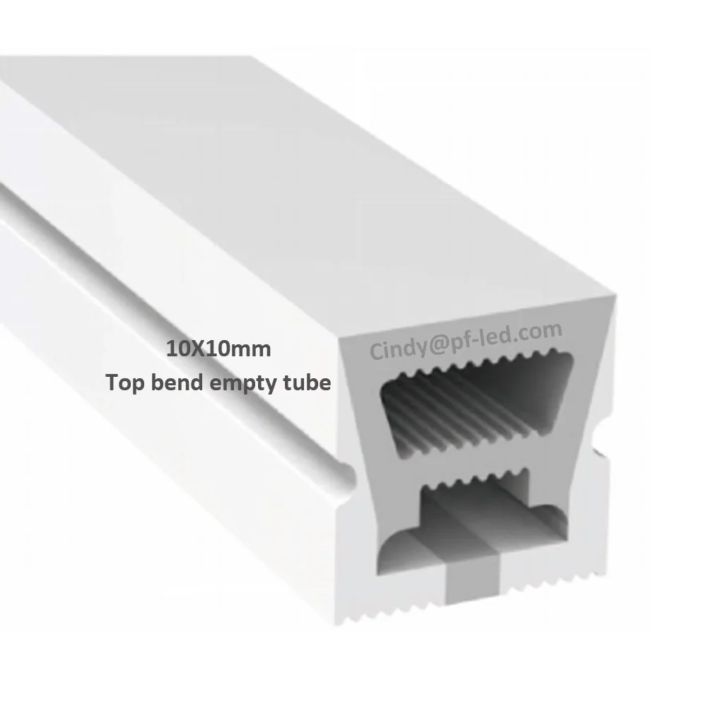 Flat Top 100m 200m  10x10mm empty Soft led Neon silicone Tube for 5mm  led strip