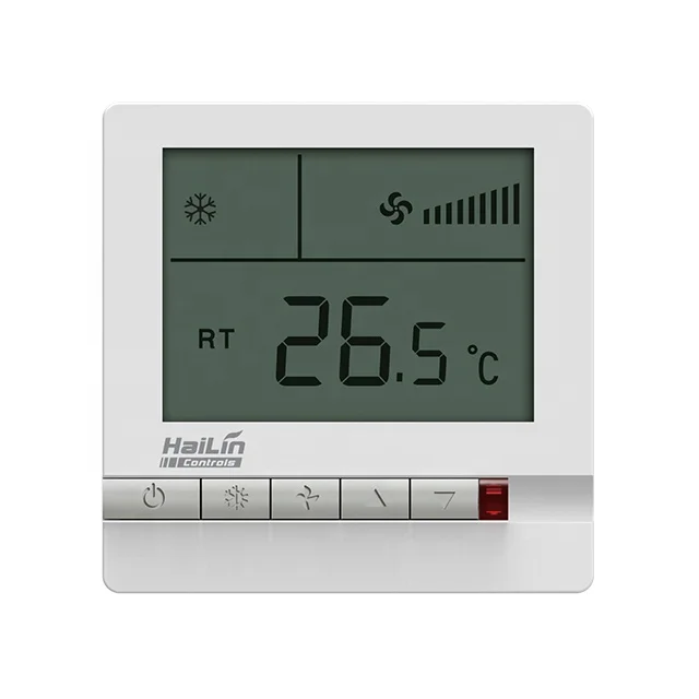 HaiLin 2 Pipe FCU Smart AC Thermostat With On/Off Valve 3 Speed Fan 220v Flush Mounting