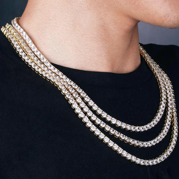 Wholesale Hip Hop Jewelry 3MM 4MM 5MM 6.5MM 925 Sterling Silver D color VVS Diamond Moissanite Tennis Chain Necklace Bracelet