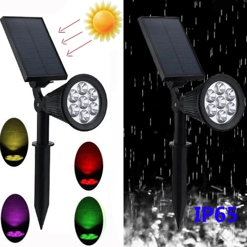  Уличная водонепроницаемая лампа RGB на солнечной батарее садовый ландшафтный светильник для газона 4 светодиода IP65 наземное
