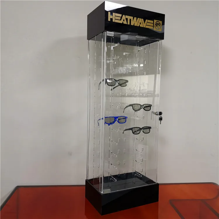 Custom clear acrylic eyeglass display cabinet