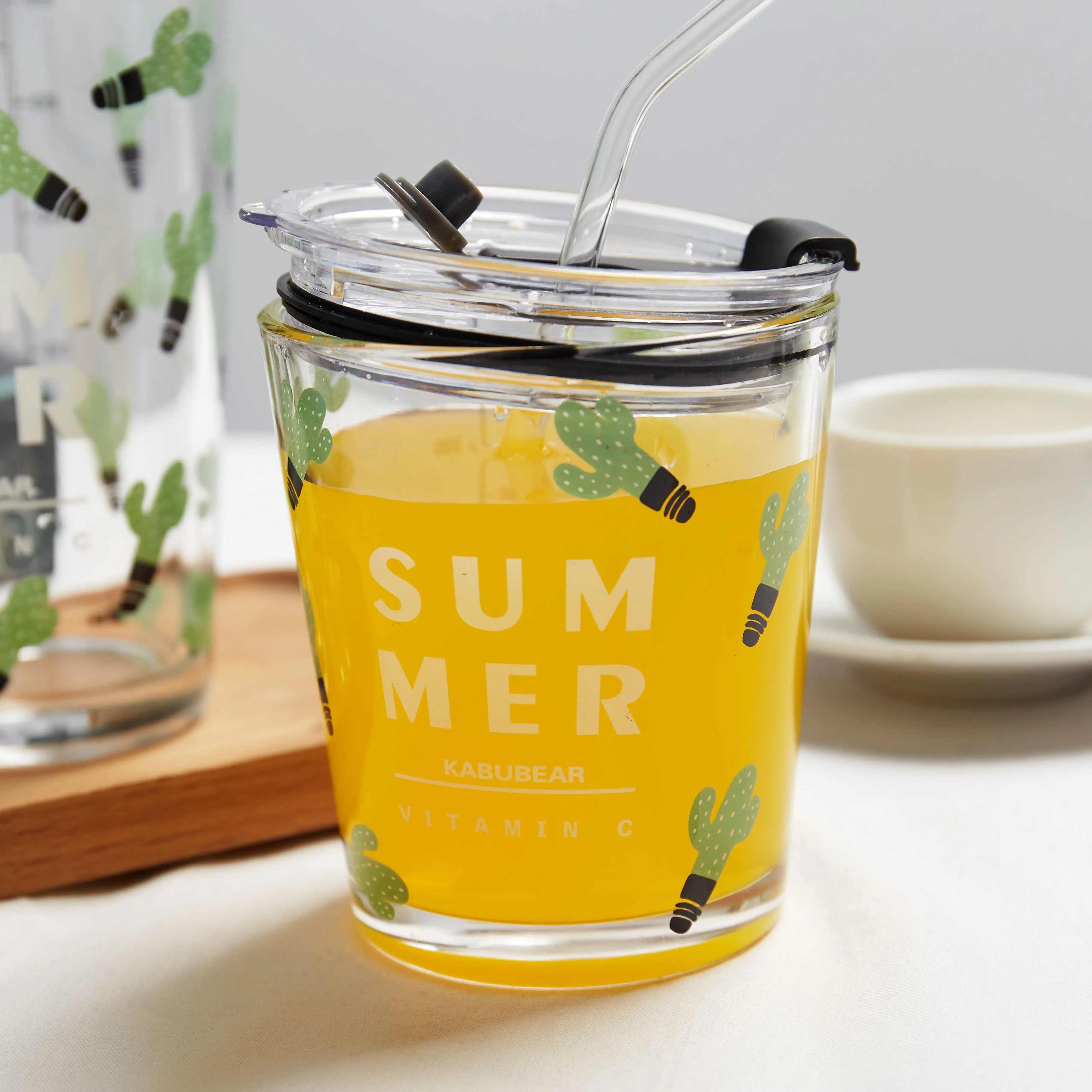  Customised sublimation tempered coffee printed glass mug cup with