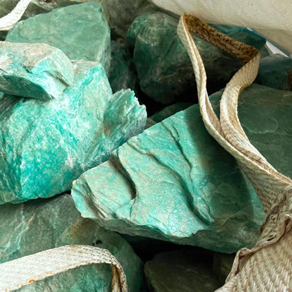 Natural rough green amazonite stone high quality amazonite crystal raw stone for sale