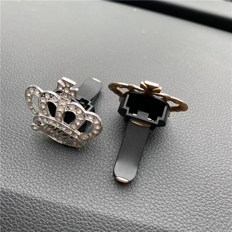 Refillable Vent Clip Car Air Freshener Perfume Diffuser Luxury Bling Crown Air Freshener Fragrance Aromatherapy Car Accessories