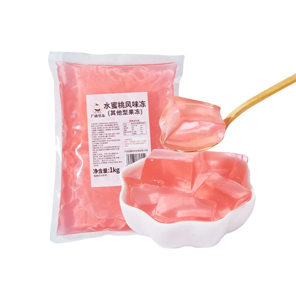 2024 New Ready to Use Juicy Peach Flavor Konjac Jelly Fruit Jelly for Bubble Tea Ingredients