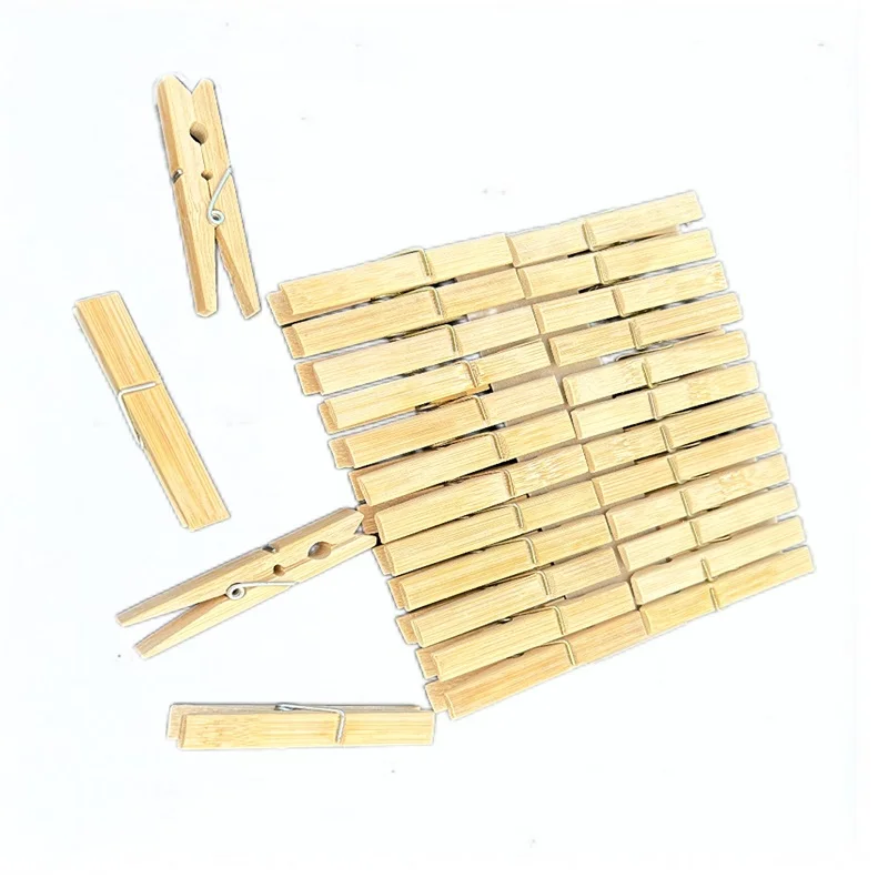 Multi-Purpose Clothespin 7.2cm Flexible Bamboo Clothespin Metal Aluminium Spring Kitchen Bag Travel Food Clothespin