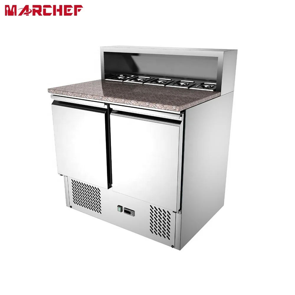 CE commercial Stainless Steel Pizza Prep Table display refrigerator luxury pizza counter